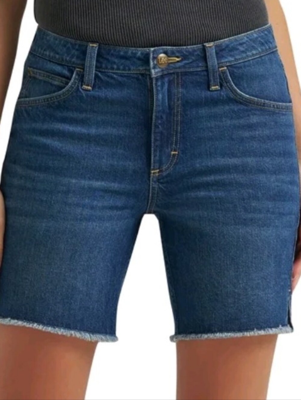 Lee® Women's Denim Side Slit Short with Frayed Hem,